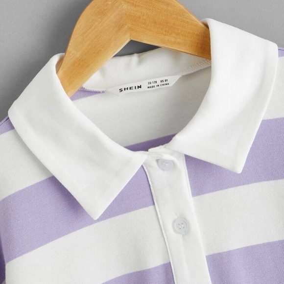 Two Tone Half Button Placket Tee - Picture 3 of 4